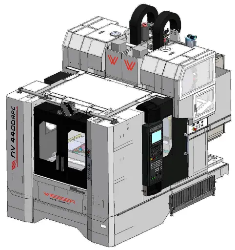 Wiesser NV440D APC Çift Spindle Çift Palet CNC Dik İşleme Merkezi